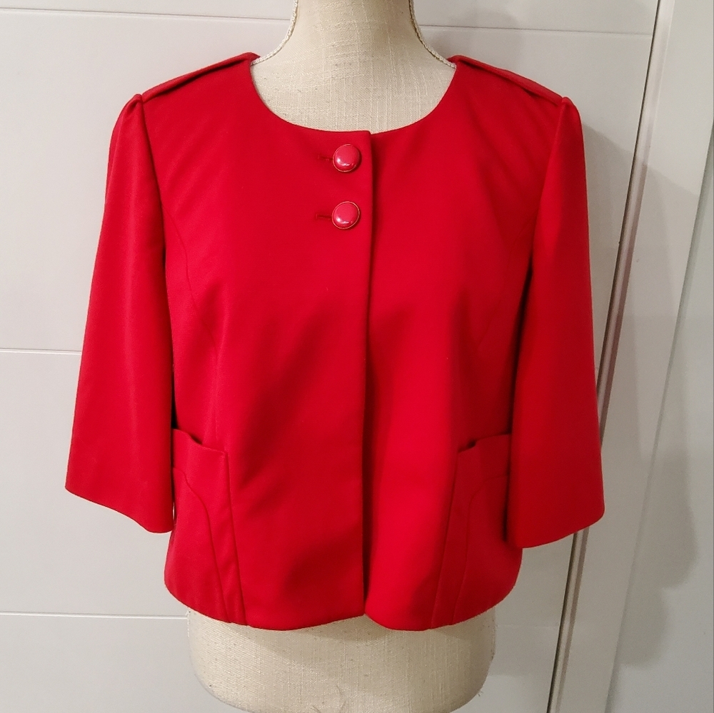 LOFT Cropped Two Buttons Closure Jacket Size 8